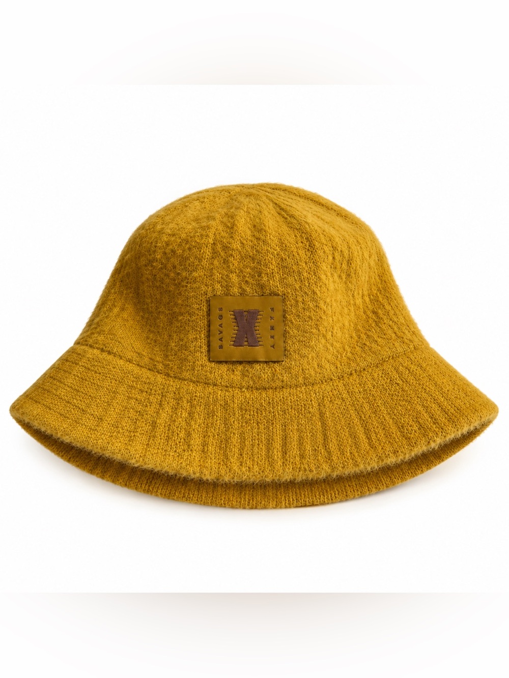 Savage X Fenty Fuzz Fit Knit Bucket Hat Honeycomb Yellow Fuzzy OS